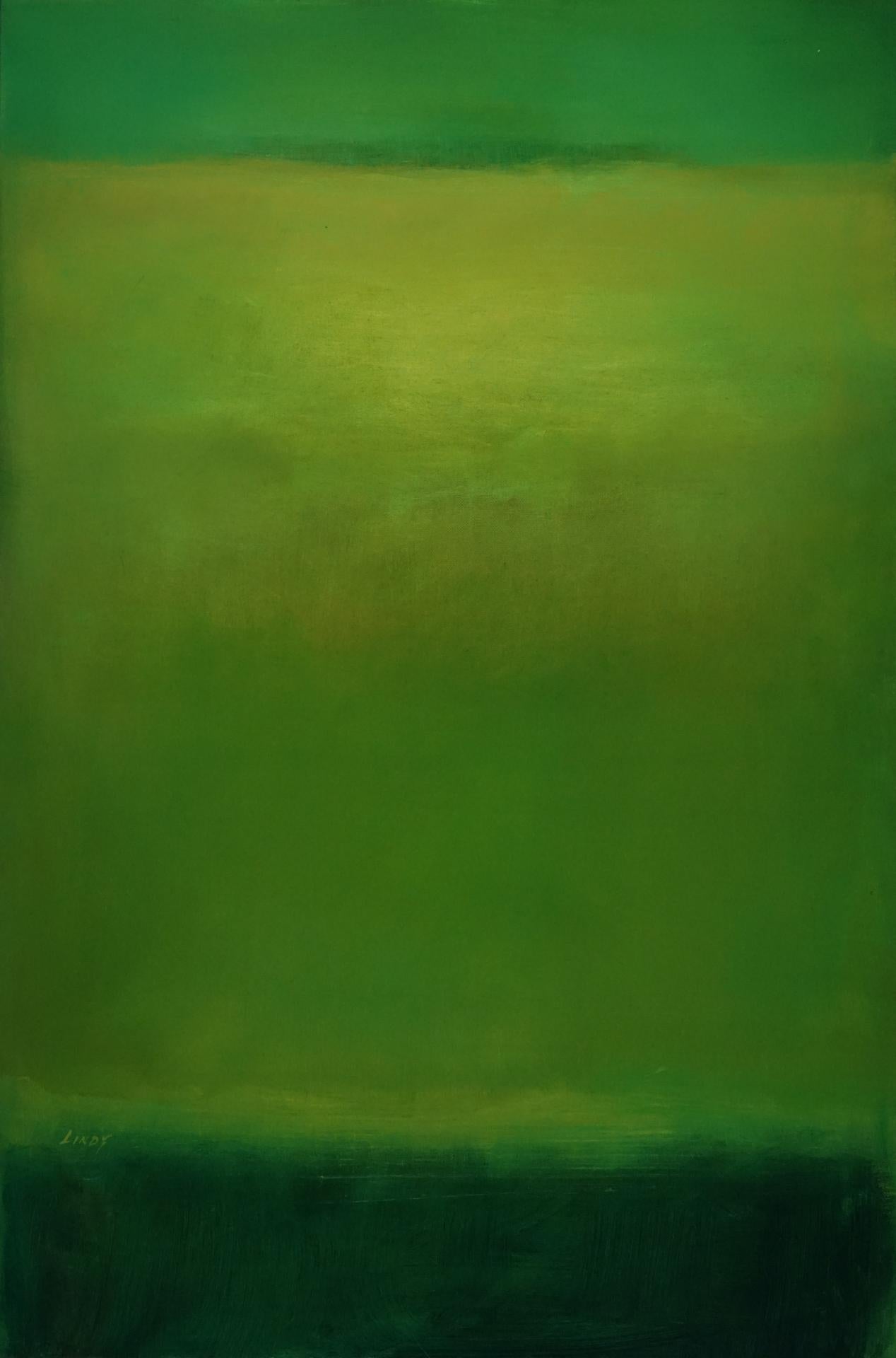 Sombras de púrpura y oro, abstracto, artista de Texas, mezcla de colores - Painting Abstracto de Lindy Schillaci