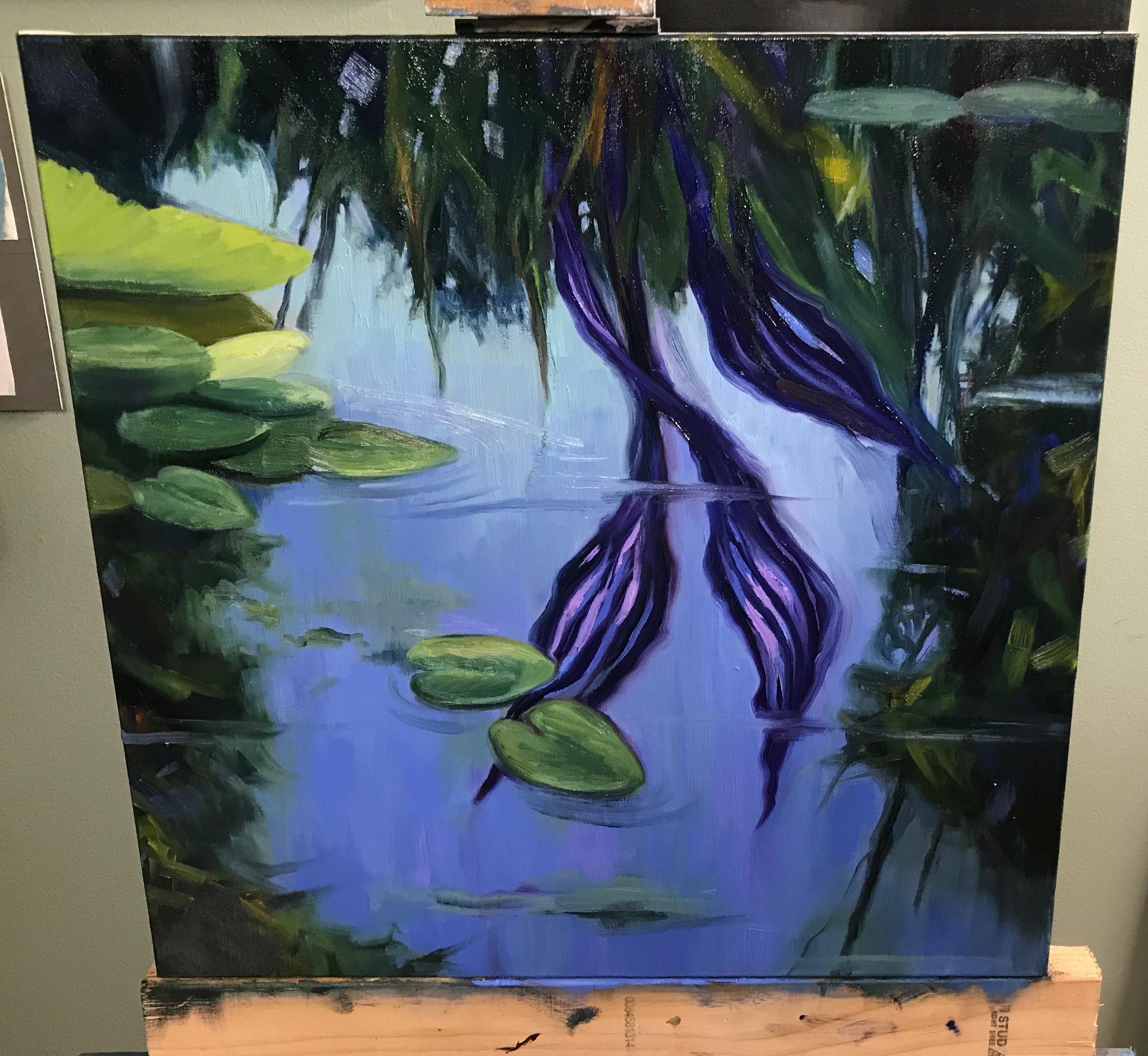 Landscape Painting de Andres Lopez - Espejismo Azul, pinturas de Agua y Paisaje, belleza de la naturaleza, Sueño Americano