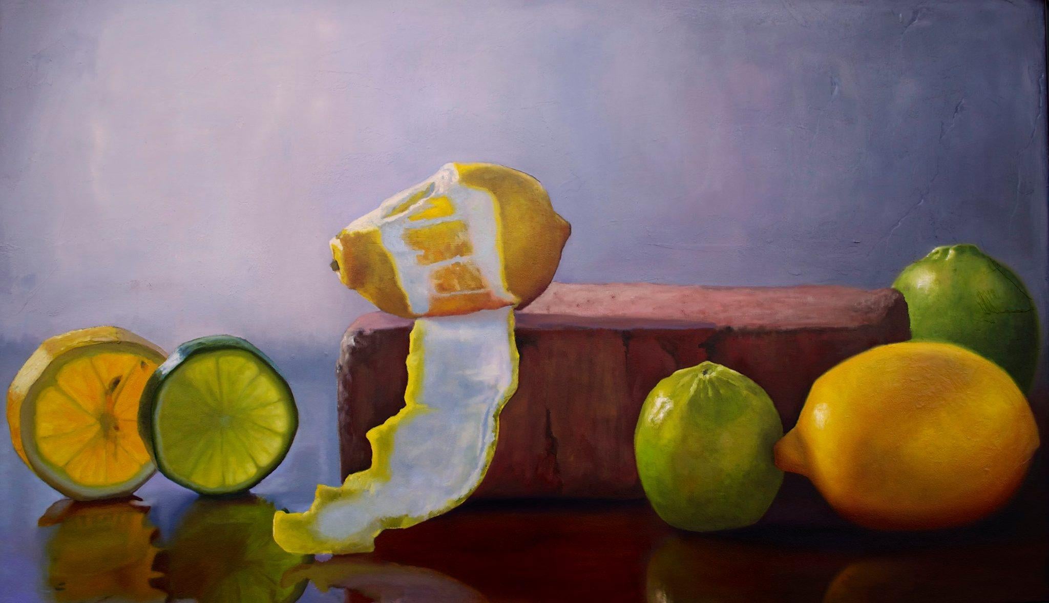 Scott Kiche Still-Life Painting - Citrus , oil painting , still-life , Realism style, American Realist painter