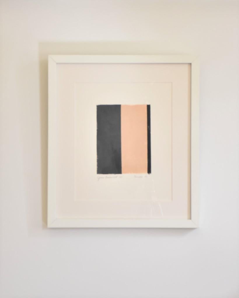 Joan Breckwoldt is an American contemporary artist living in Houston, Texas. This collection of mixed media abstractions  Solitude and Stripe on paper is drawn from the beauty found in nature. The simplicity of these works echoes the quiet stillness