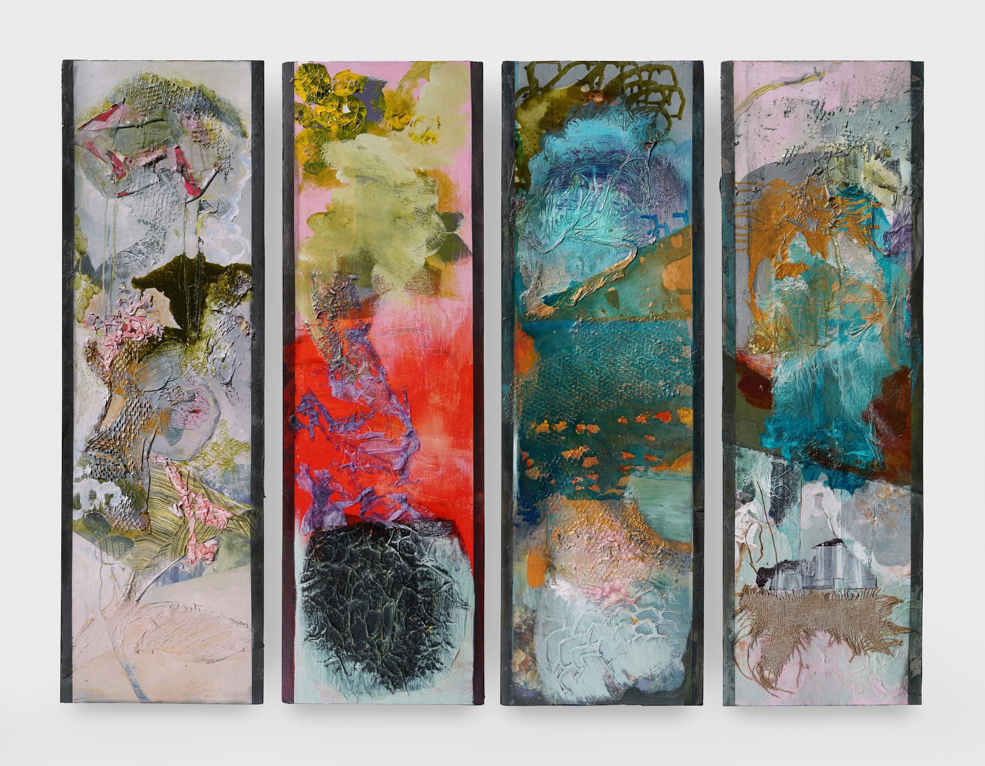 Joan Bohn Abstract Painting - The Four Seasons-Seasons of Change , mixed media , Abstract Expressionism