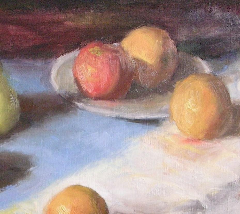Oranges, American Impressionist Painter, Oil Painters of America, Still-Life - Painting by Stuart Fullerton