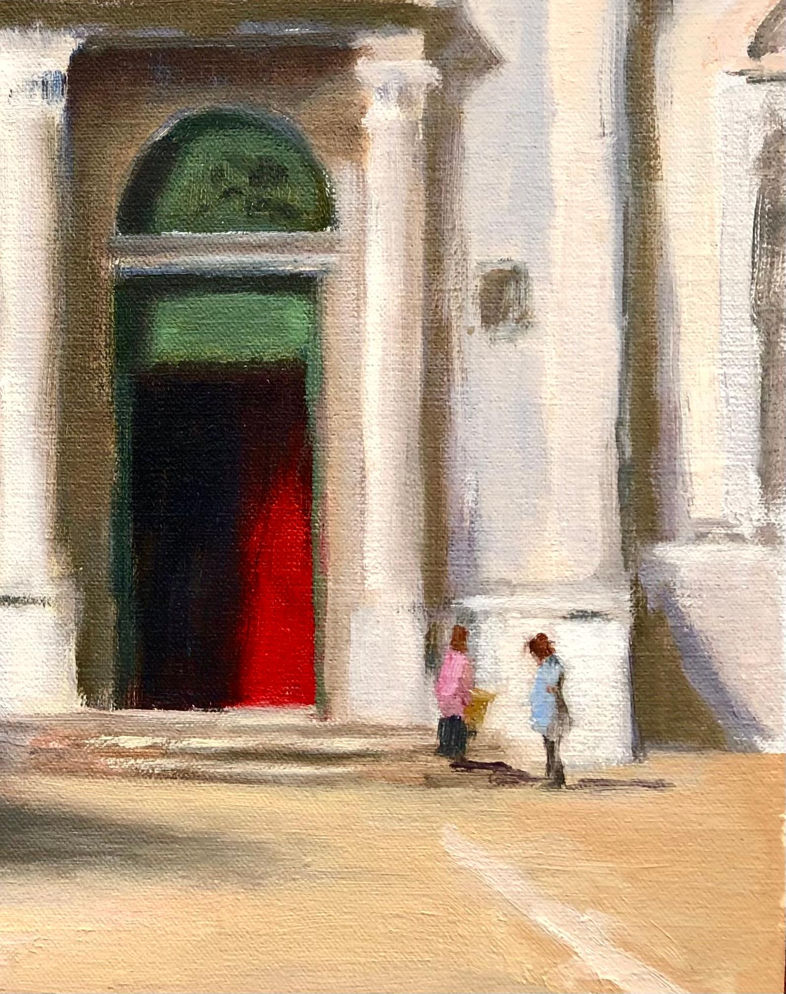 Red Door , Venice Amer. Impressionist Painter, Oil Painters of America, Italy - Painting by Stuart Fullerton
