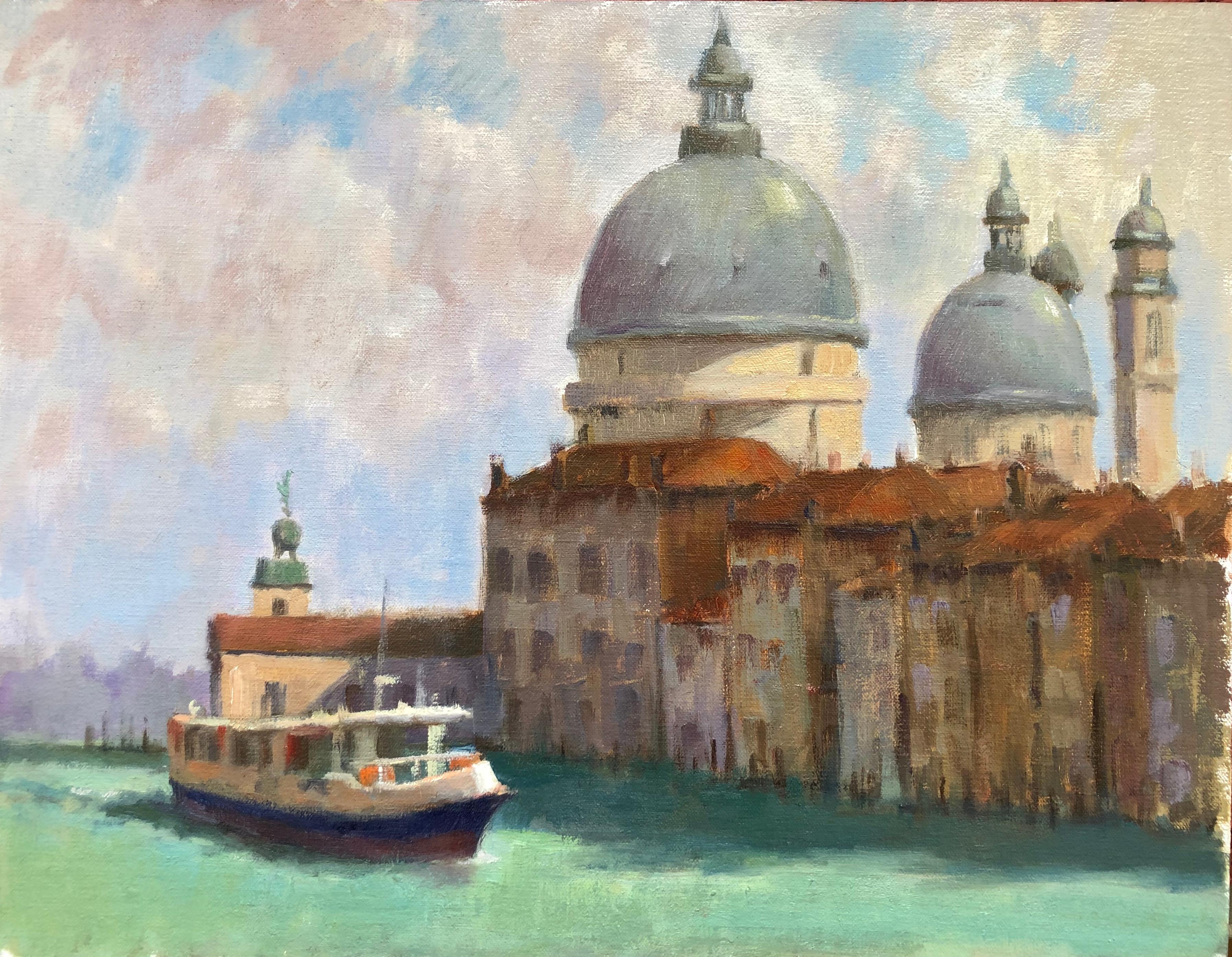 Landscape Painting Stuart Fullerton - Canal de Venise, Venise Amer. Peintre impressionniste, peintre à l'huile d'Amérique