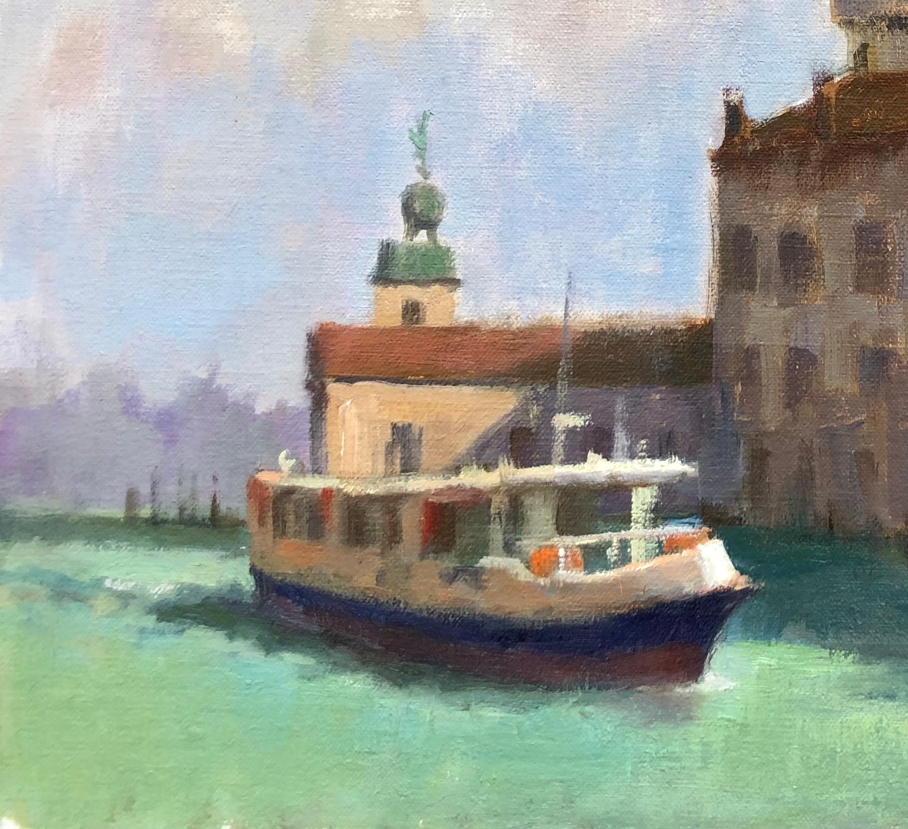 Venice Canal , Venice Amer. Impressionist Painter, Oil Painters of America - Painting by Stuart Fullerton