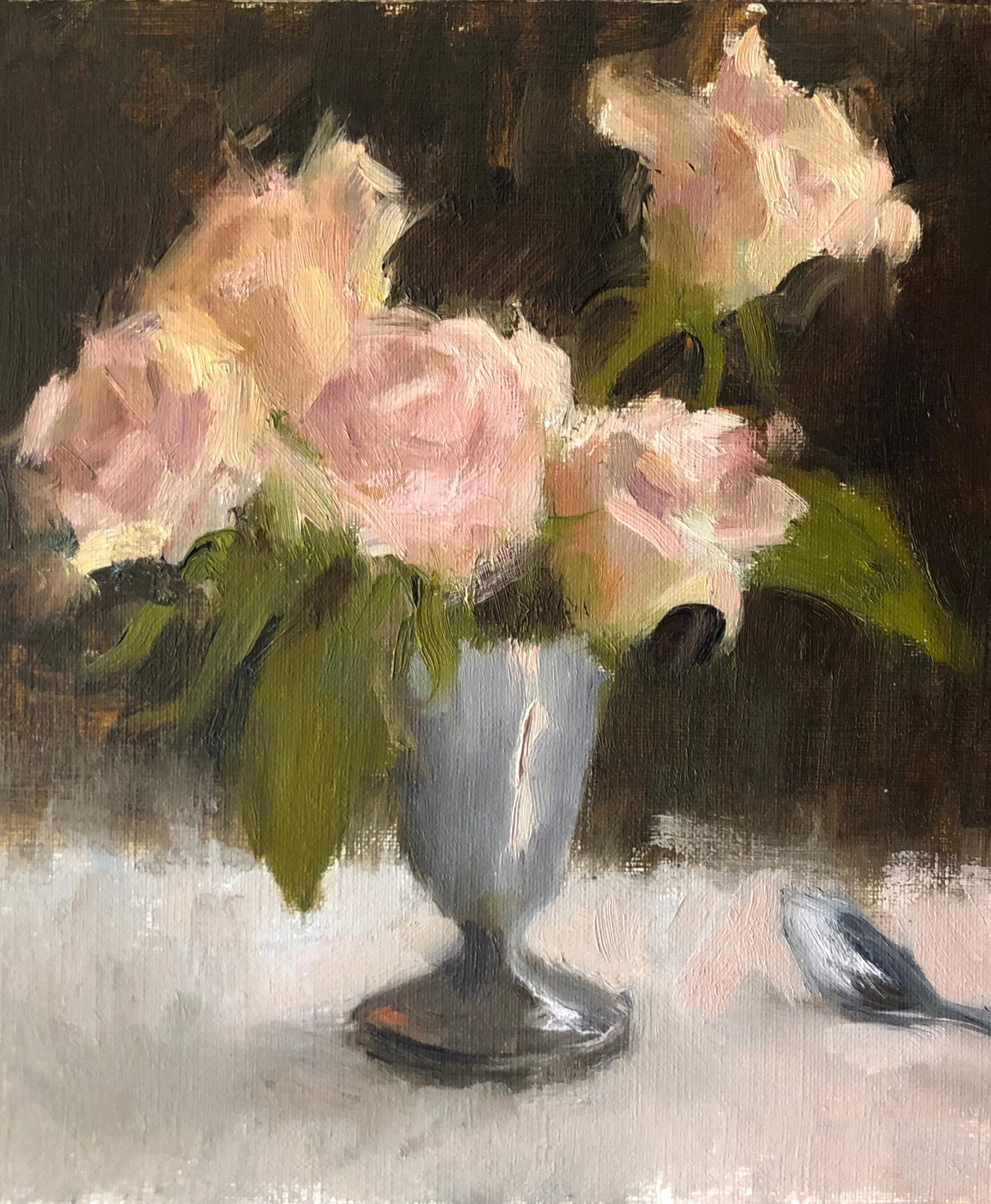 Roses, 8x10 , Peintre impressionniste, Peintre à l'huile d'Amérique , peinture  - Impressionnisme Painting par Stuart Fullerton