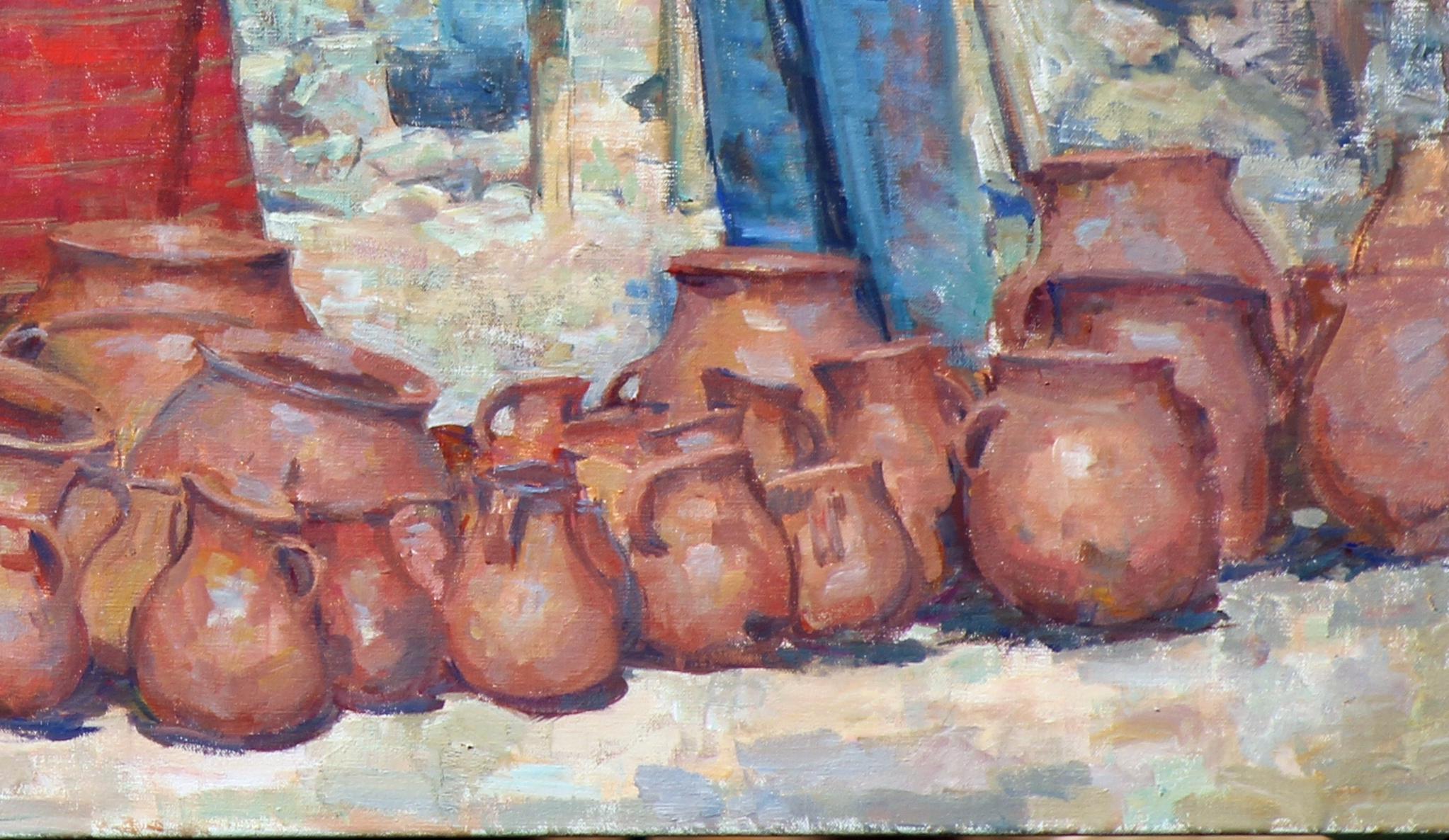 Colotenango Market,   Guatemala Indigenous , oil, vivid colors , Texas Artist,  - American Impressionist Painting by William Kalwick