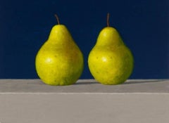 Two Pears, oil painting, American Realism, Still-life, Small painting, Realist