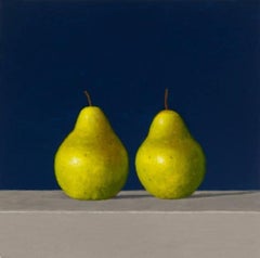  Two Pears, oil painting, American Realism, Still-life, Small painting, Realist