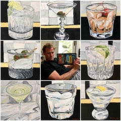 Cocktail  8 dipinti diversi. Venduto separatamente , soft pop art, Realismo