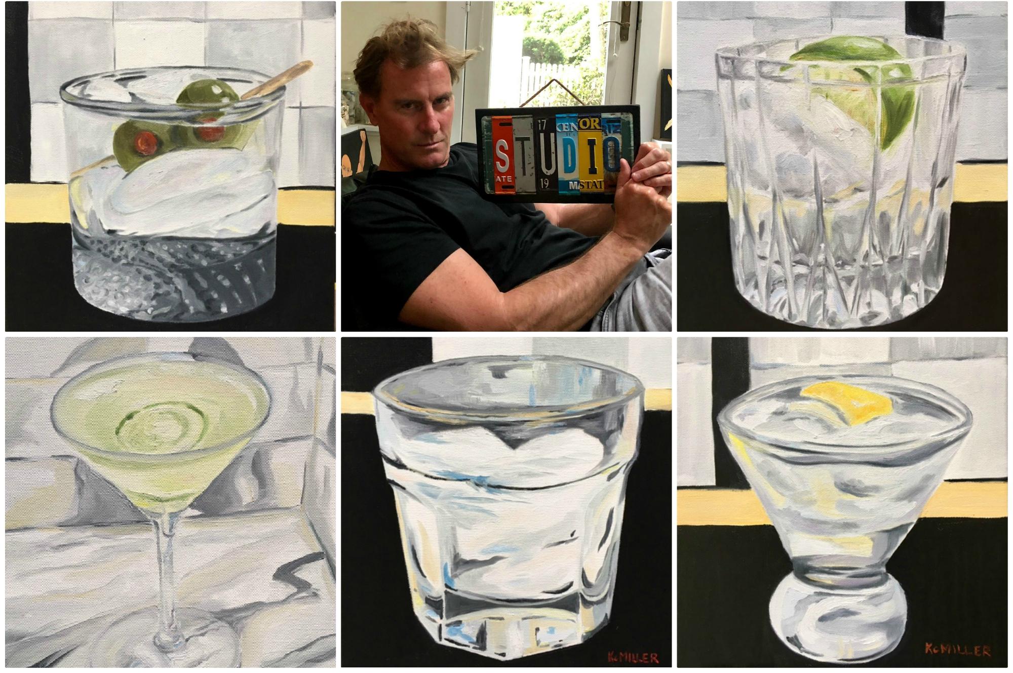 Cocktail  8 dipinti diversi. Venduto separatamente , soft pop art, Realismo - Painting di Ken Miller