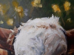 The Calf, Chilean Artist, Livestock, Landscape, Emerging Artist 24 x 31 oil