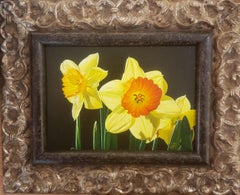 Daffodils, réalisme, peinture à l'huile, réalisme, peintures florales, Gary Hernandez