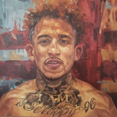 John "Scrappy" Ramírez, retrato, boxeador profesional, pintura al óleo, Churchill,