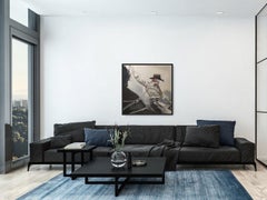 "Rodeo Man", Oil Original Contemporary Cowboy Western Horse & Rider, Gray