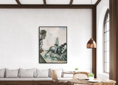 "No Flash Photography", Western Rodeo Cowboy, Modern Retro Original Oil Painting