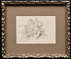 Drawing of Putti in the Clouds by Jean-Jacques le Barbier l'Ainé (1738-1826)