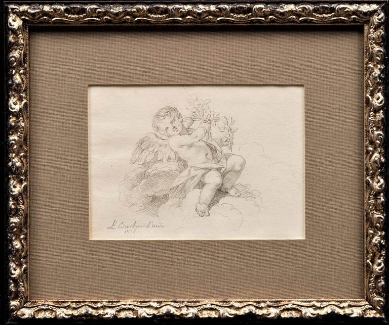 Jean Jacques Francois Le Barbier Portrait - Drawing of Putti in the Clouds by Jean-Jacques le Barbier l'Ainé (1738-1826)