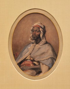 Orientalist Portrait of an Arab Man, circa 1830s Jean-Horace Vernet (1789-1863)