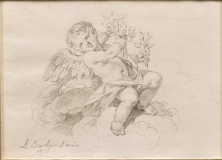 Drawing of Putti in the Clouds by Jean-Jacques le Barbier l'Ainé (1738-1826) - Academic Art by Jean Jacques Francois Le Barbier