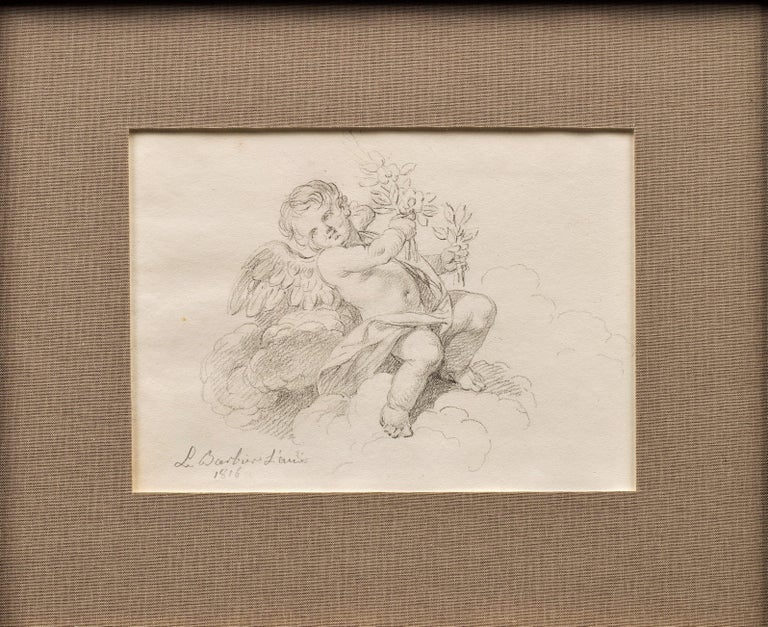 Drawing of Putti in the Clouds by Jean-Jacques le Barbier l'Ainé (1738-1826) - Art by Jean Jacques Francois Le Barbier