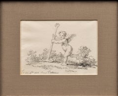 Le dessin de Putti avec ancre de Jean-Jacques le Barbier l'Ain (1738-1826)