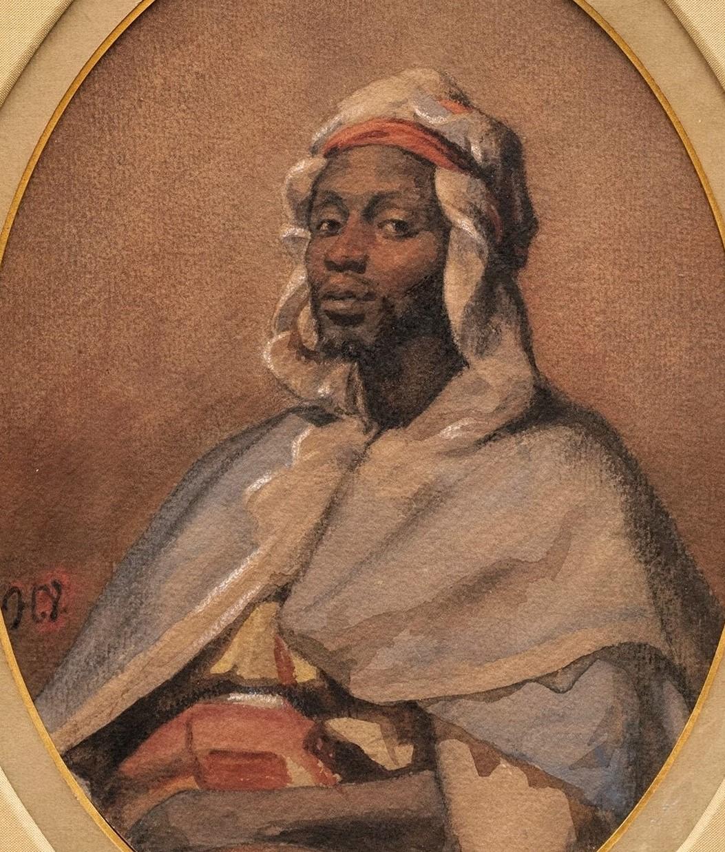 Orientalist Portrait of an Arab Man, circa 1830s Jean-Horace Vernet (1789-1863) - French School Art by Émile Jean-Horace Vernet 