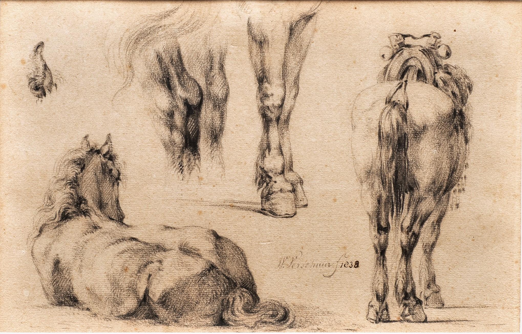 Antique Horse Study; Legs and Rumps, 1838