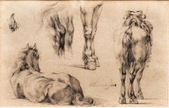 Antike Pferdestudie; Beine und Rumps, 1838", Wouterus Verschuur (Dutch, 1812-1874)