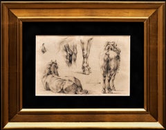 "Study of Horses; Legs and Rumps, 1838" Wouterus Verschuur l (Dutch, 1812-1874)
