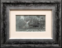 Pencil and Gouache Drawing of Fontainebleau Forest, France 19th century