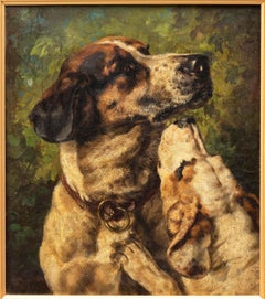 "Portrait of Two Dogs, " 1873 by Clara von Wille (German, 1838-1883)