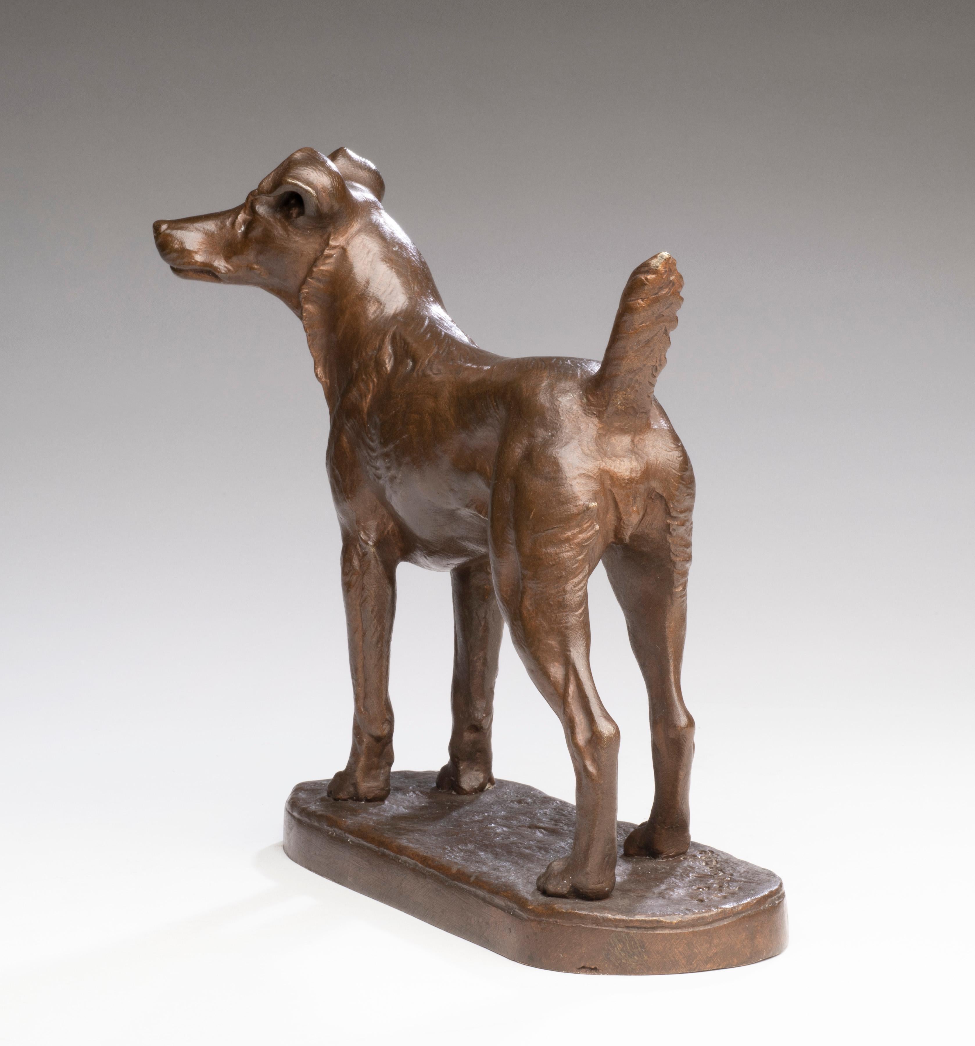 Antike 19. Jahrhundert. Hundeporträt Jack Russell Terrier von Pierre-Albert Laplanche im Angebot 1