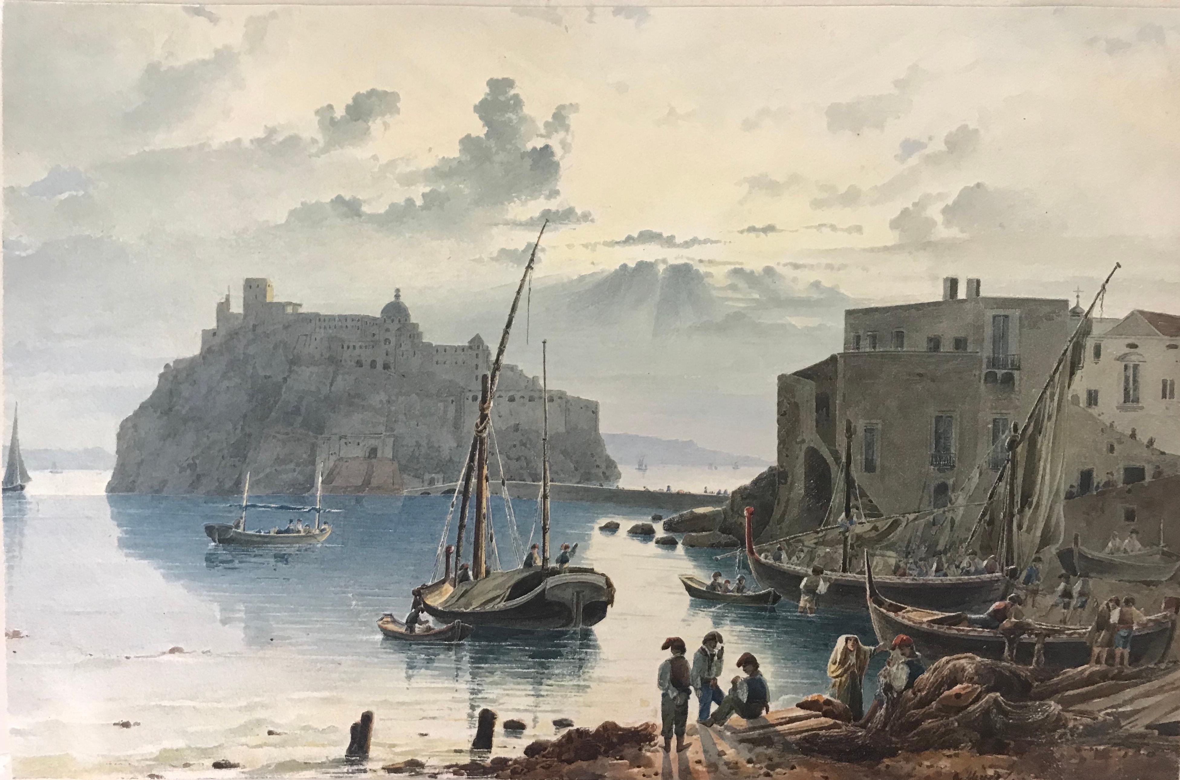 Landscape Art Anthony Andreas de Meijier - « Dutch Harbor » ( port du Danemark)
