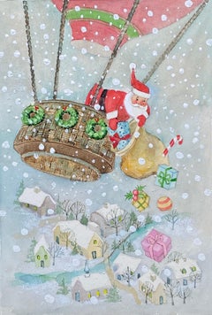 "Entrega de globos de Papá Noel"
