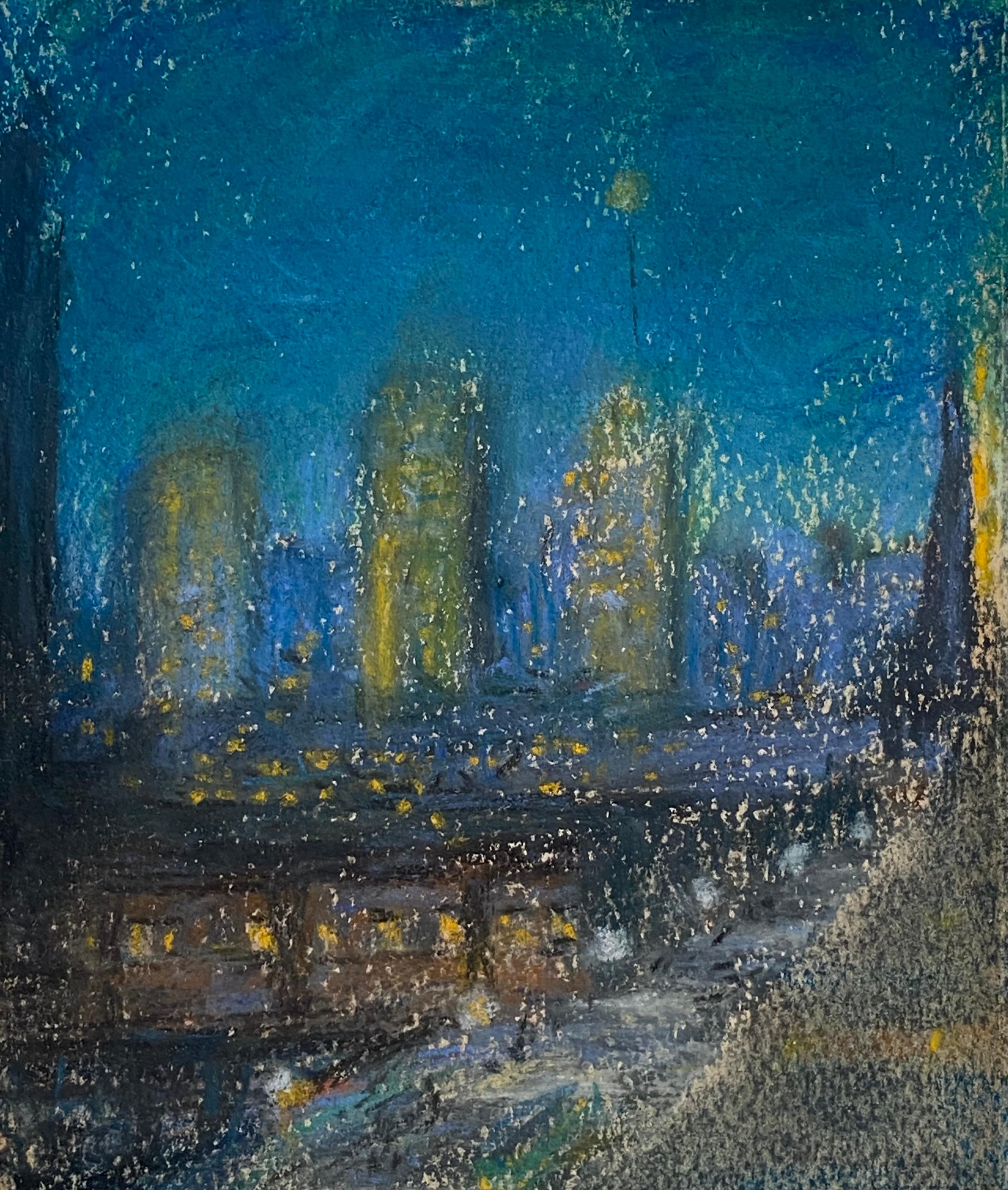 Le crépuscule de la ville de New York - Post-impressionnisme Art par George Gardner Symons