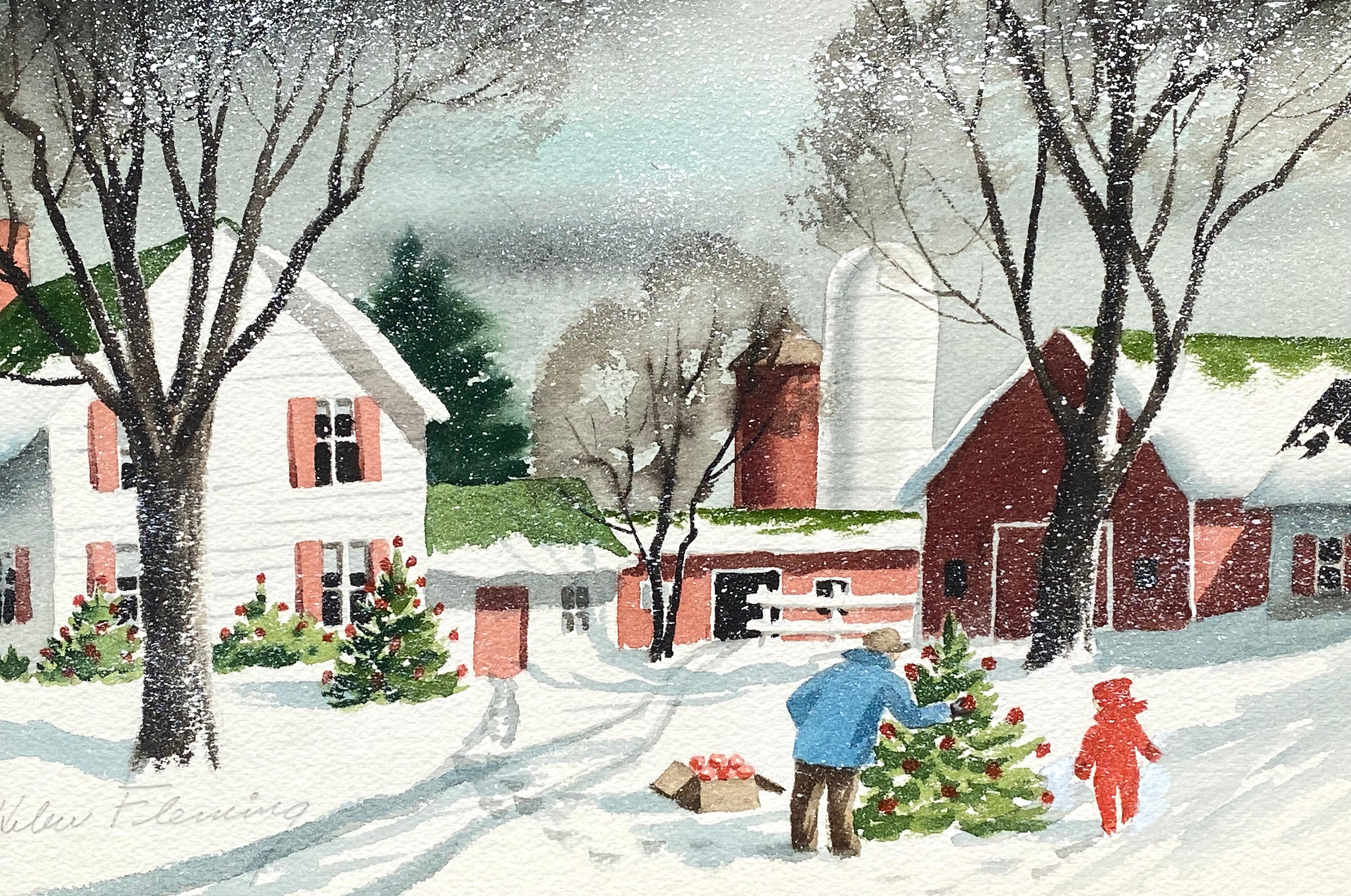 Outdoor-Weihnachtsbäume – Art von Helen Fleming