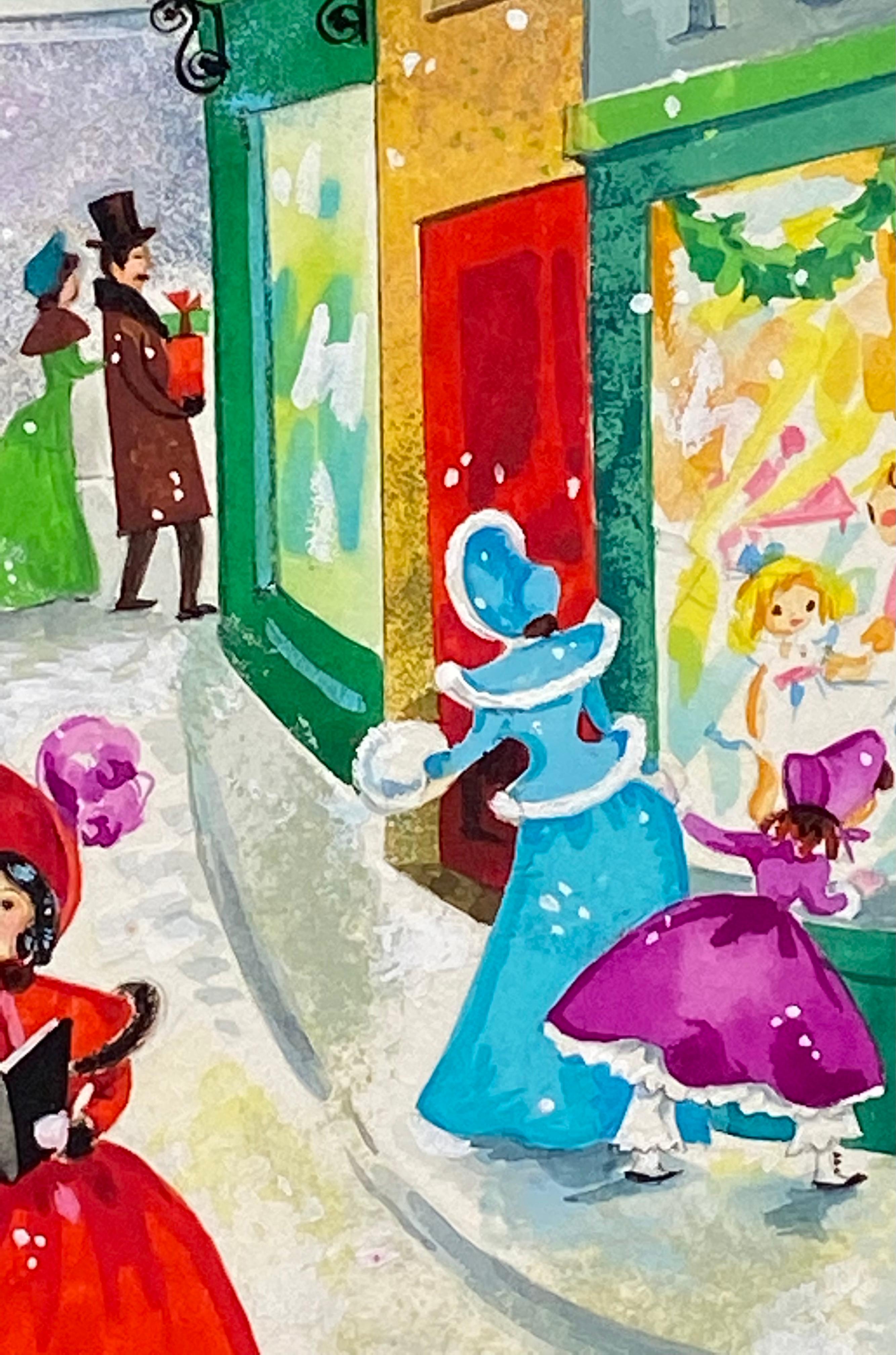 “The Caroler’s” - Gray Figurative Art by Unknown
