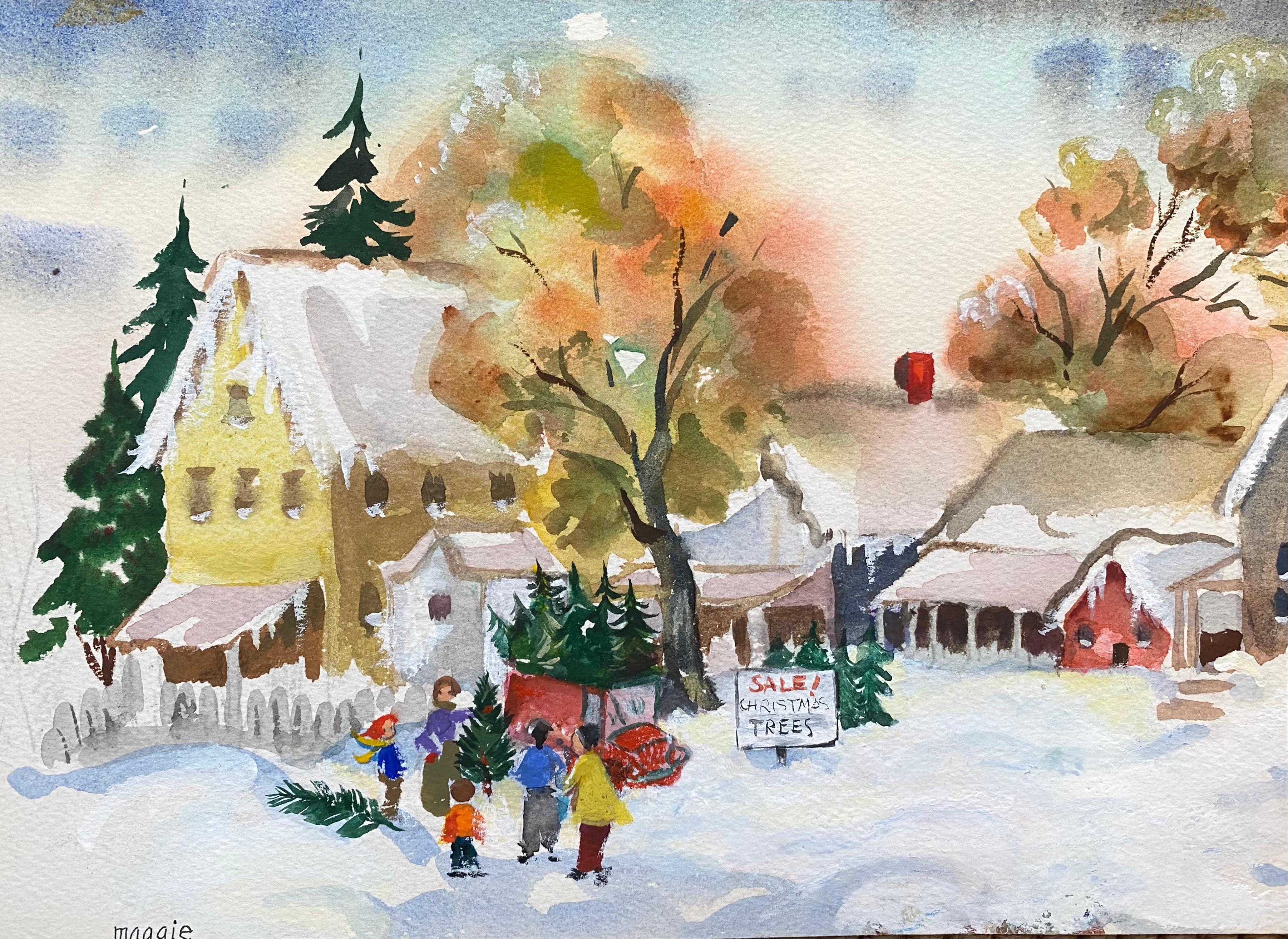 Maggie Thompson Figurative Art – Weihnachtsbaum-Verkauf