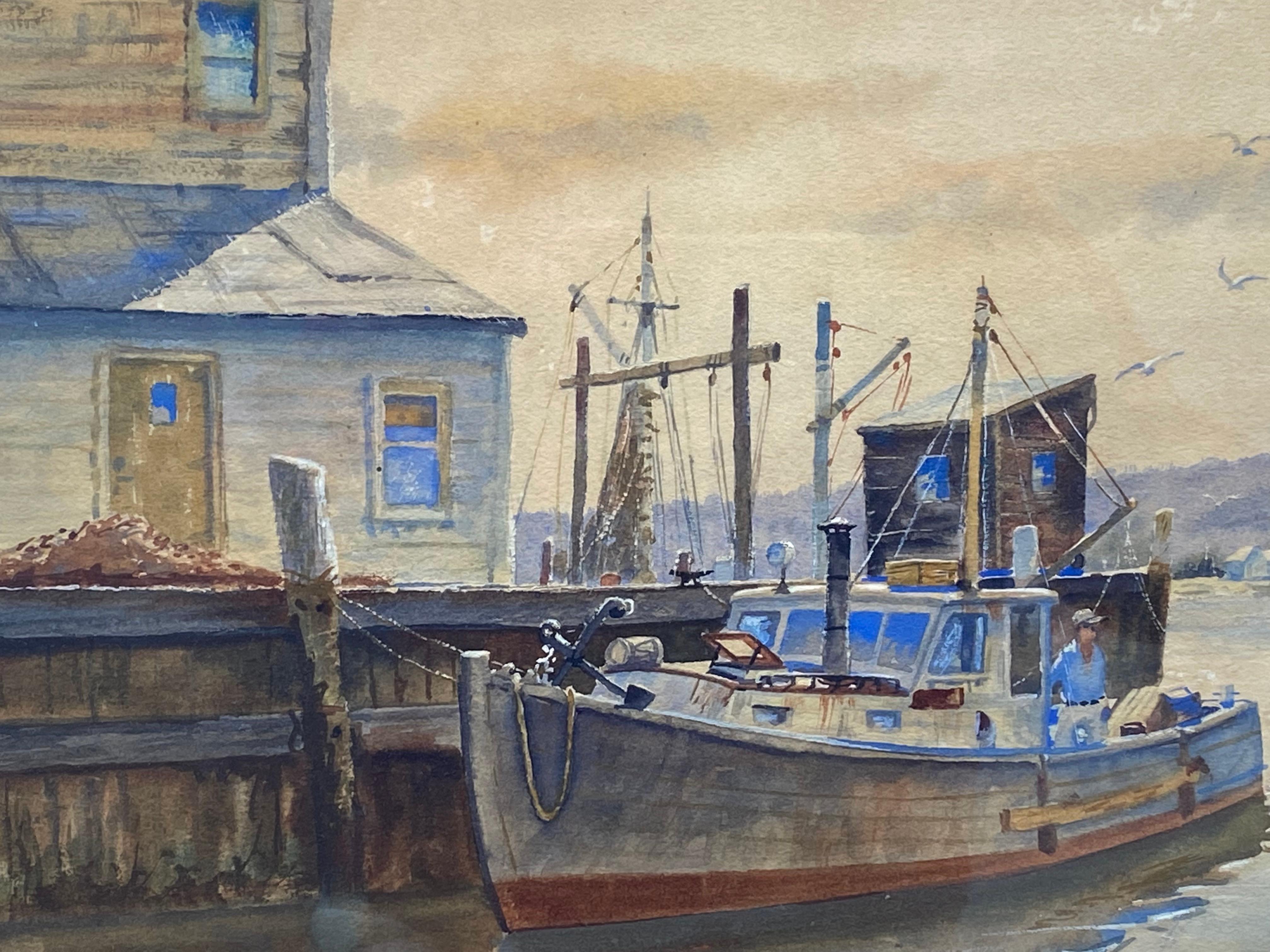 “The Old Bay Boat, Greenport, Long Island” - Academic Art by C. Hjalmar Amundsen
