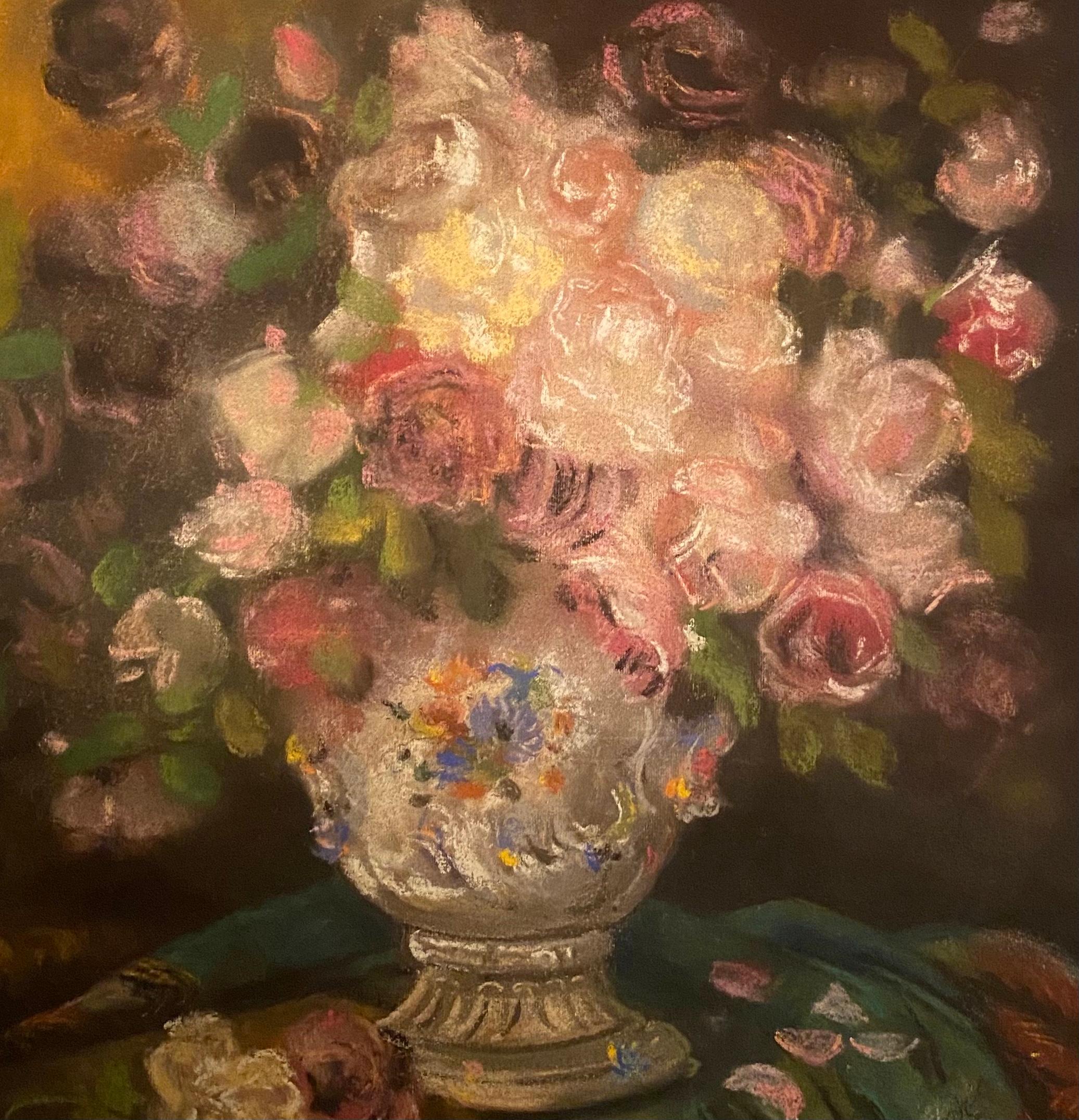 Roses in einer Porzellanvase (Post-Impressionismus), Art, von Marcel Vertès
