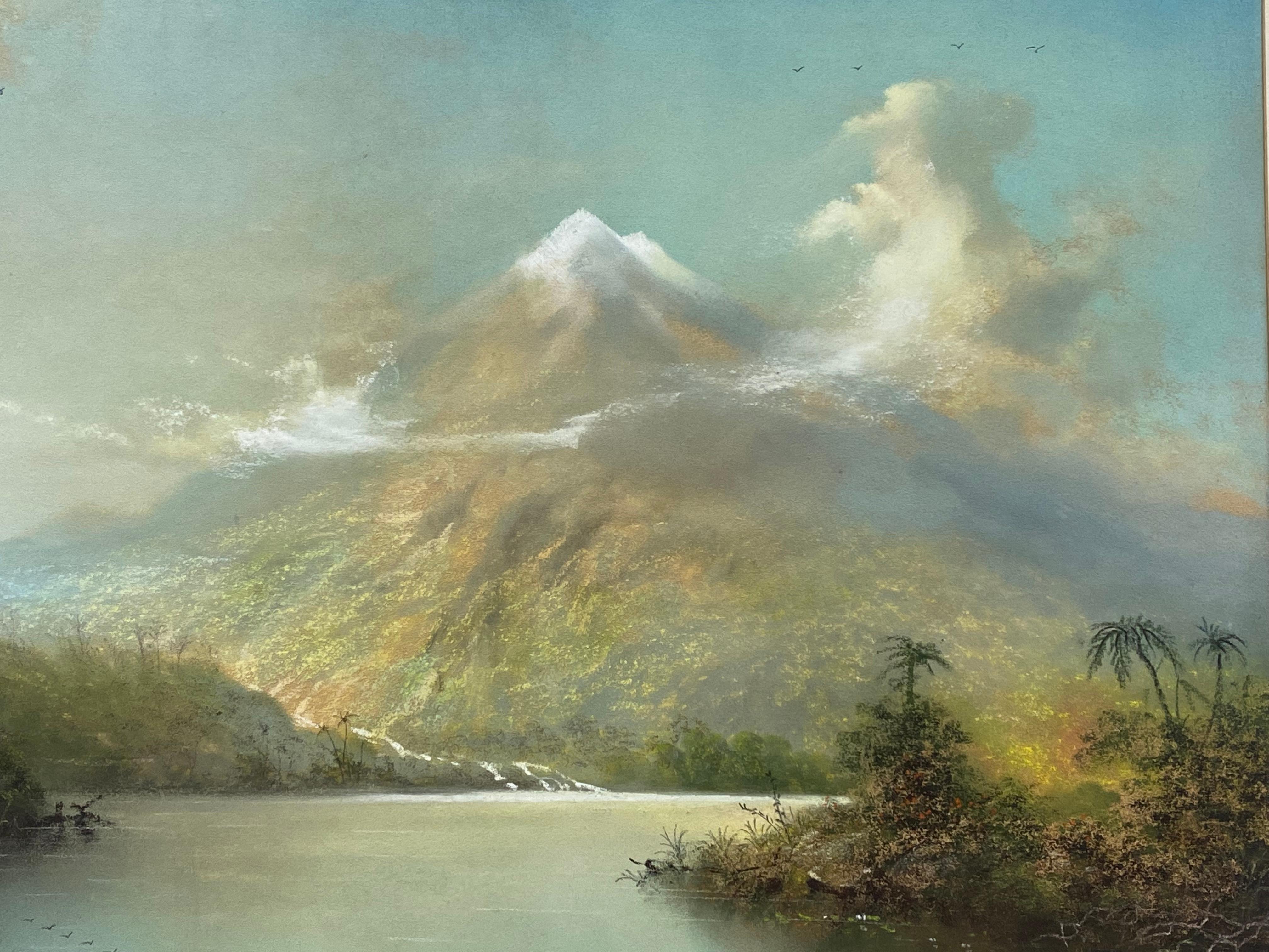 
Beautiful original pastel on archival paper of Mount Shasta in Northern California by the well known Hudson River artist, George Douglas.  Signed and dated 1874 lower right.  Condition is excellent.  Recently professionally matted and framed in a