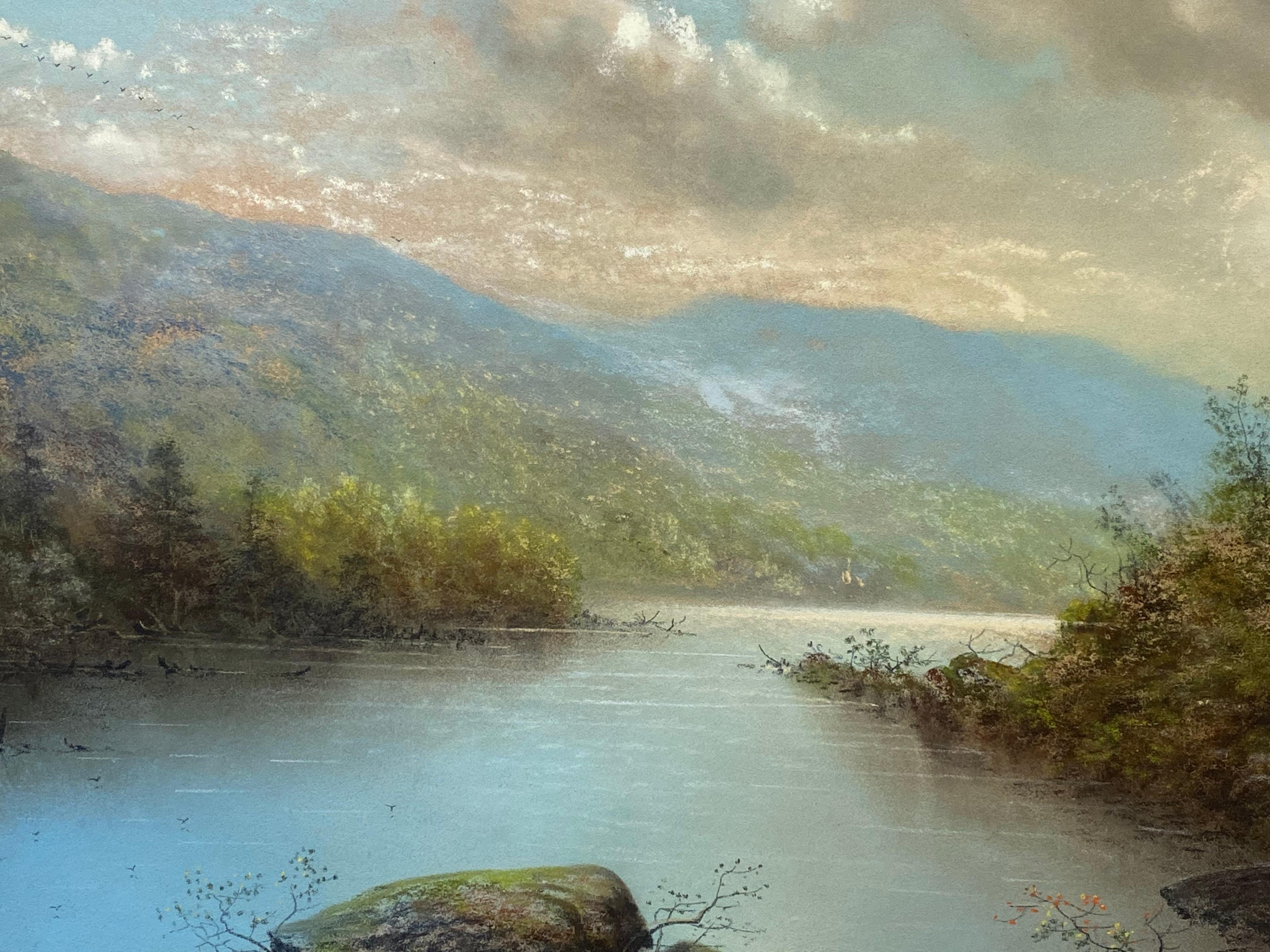 
Original pastel on archival paper by the well known Hudson River artist, George Douglas Brewerton.  A Northern California scene near Mount Shasta.  Signed lower left and dated 1876. Recently professionally matted and framed in new antique silver