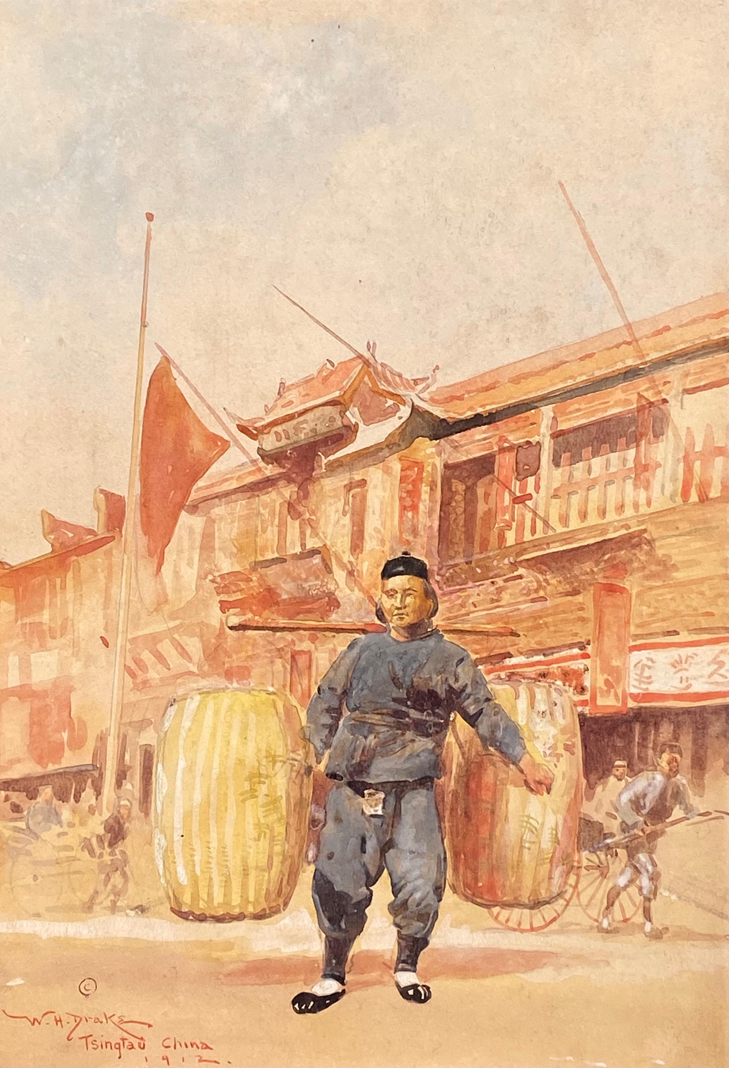 “Tsingtao, China 1912” - Art by William Henry Drake