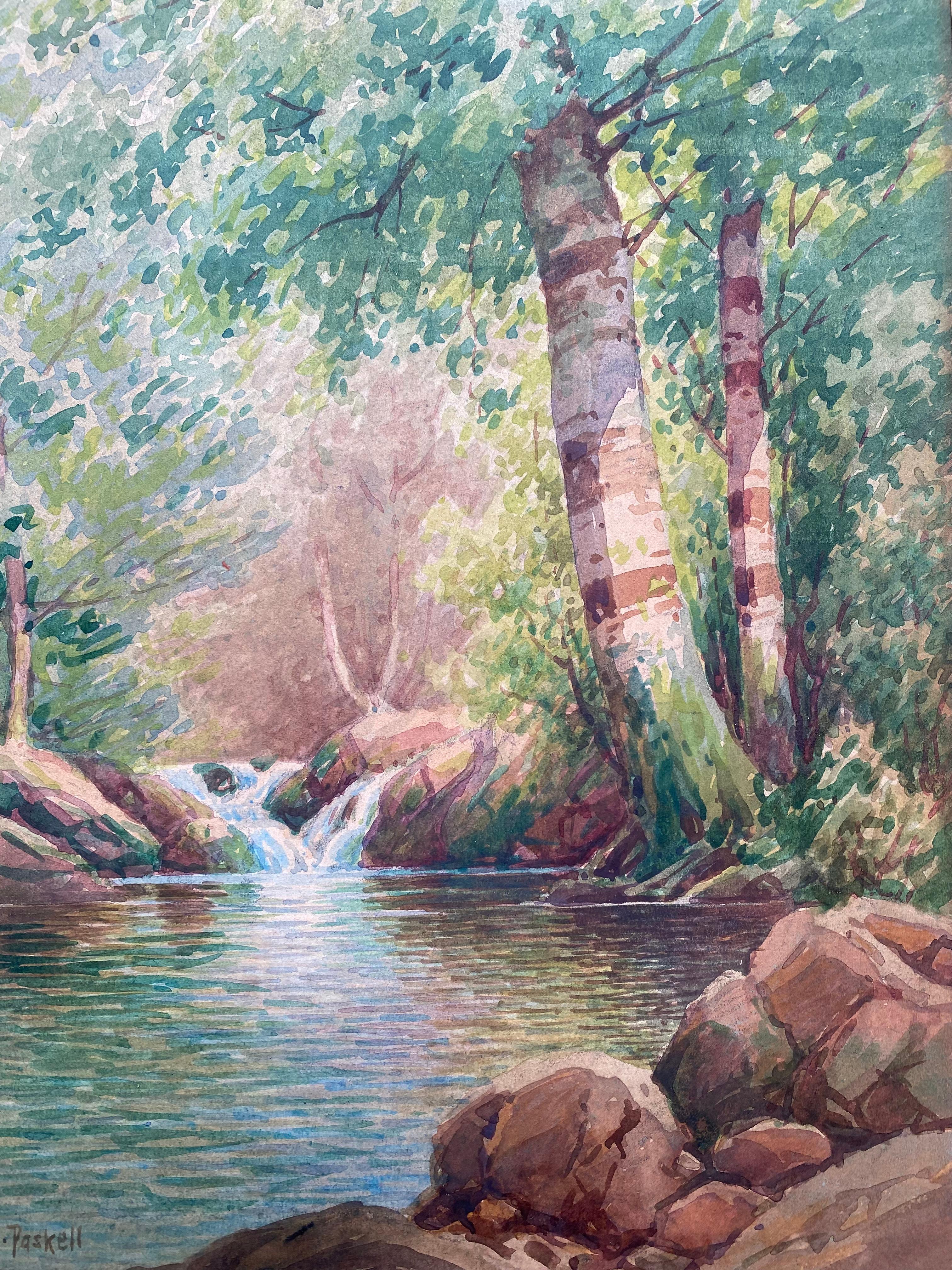 “Waterfall with Birches” For Sale 2