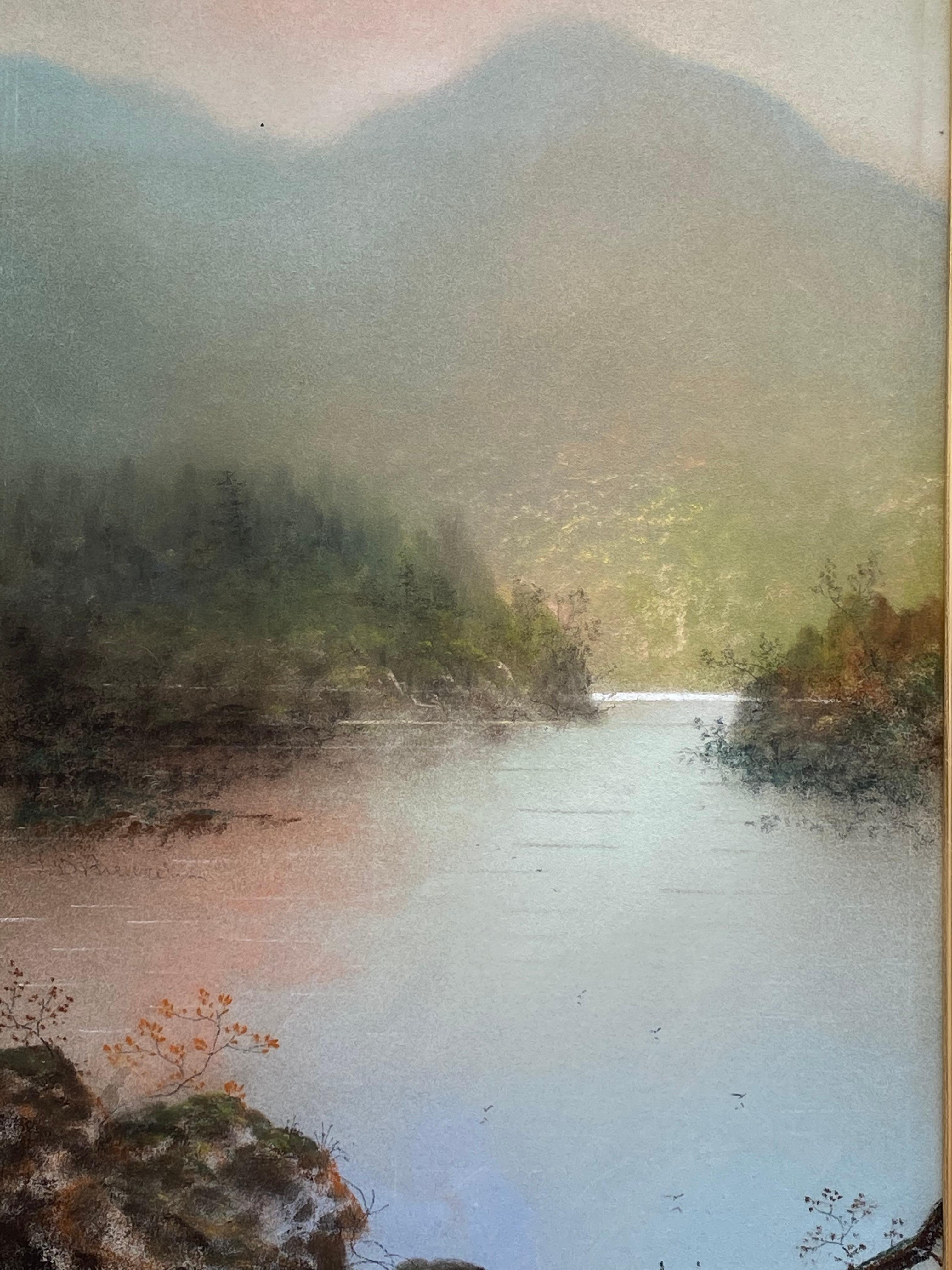 
Original pastel on heavy card stock (made in Paris) by the well known Hudson River artist, George Douglas Brewerton.  A view of Mount Shasta in Northern California.  Signed lower left. Circa 1880. Condition is excellent. The artwork is housed in