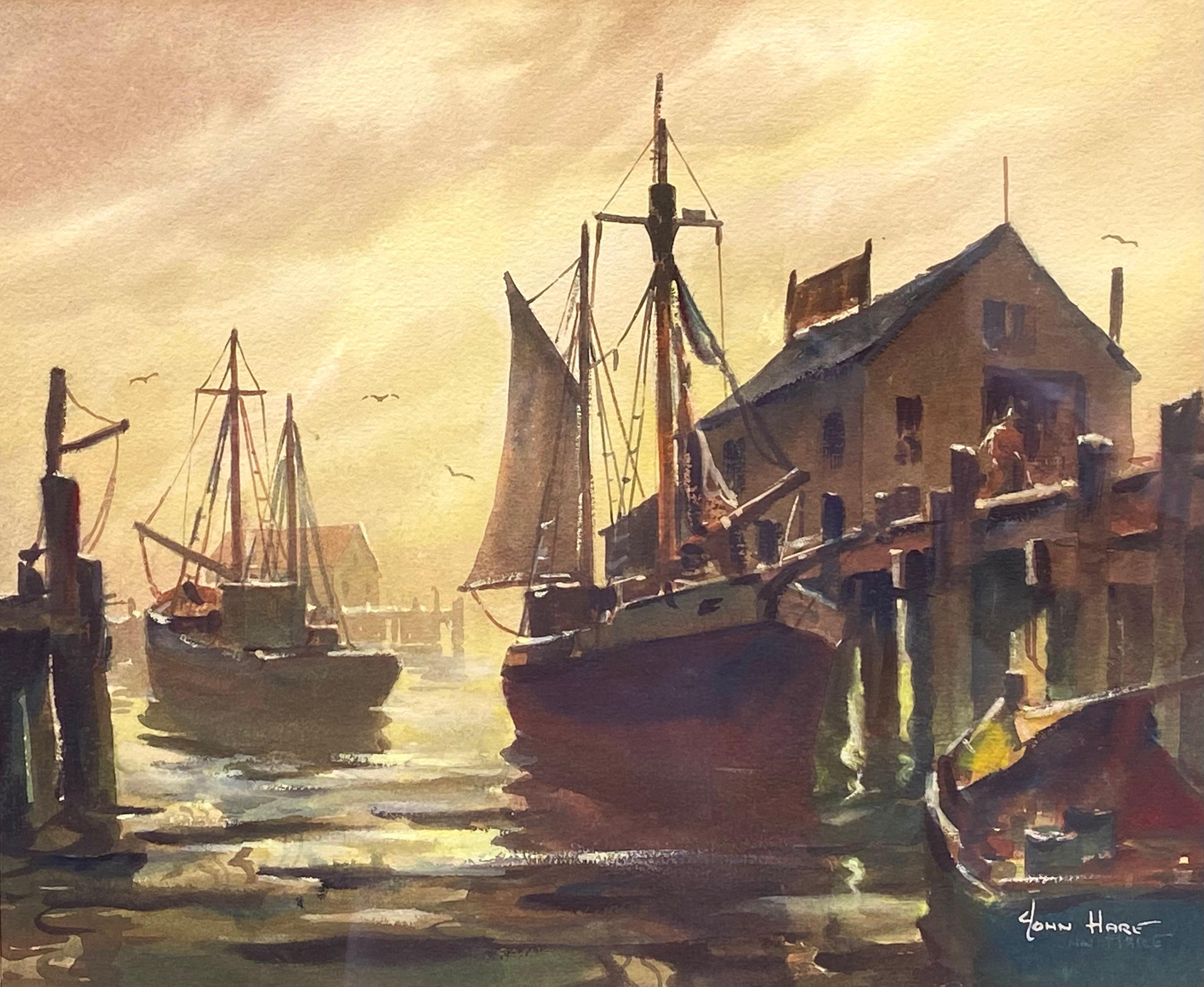 Provincetown-Hafen (Akademisch), Art, von John Cuthbert Hare