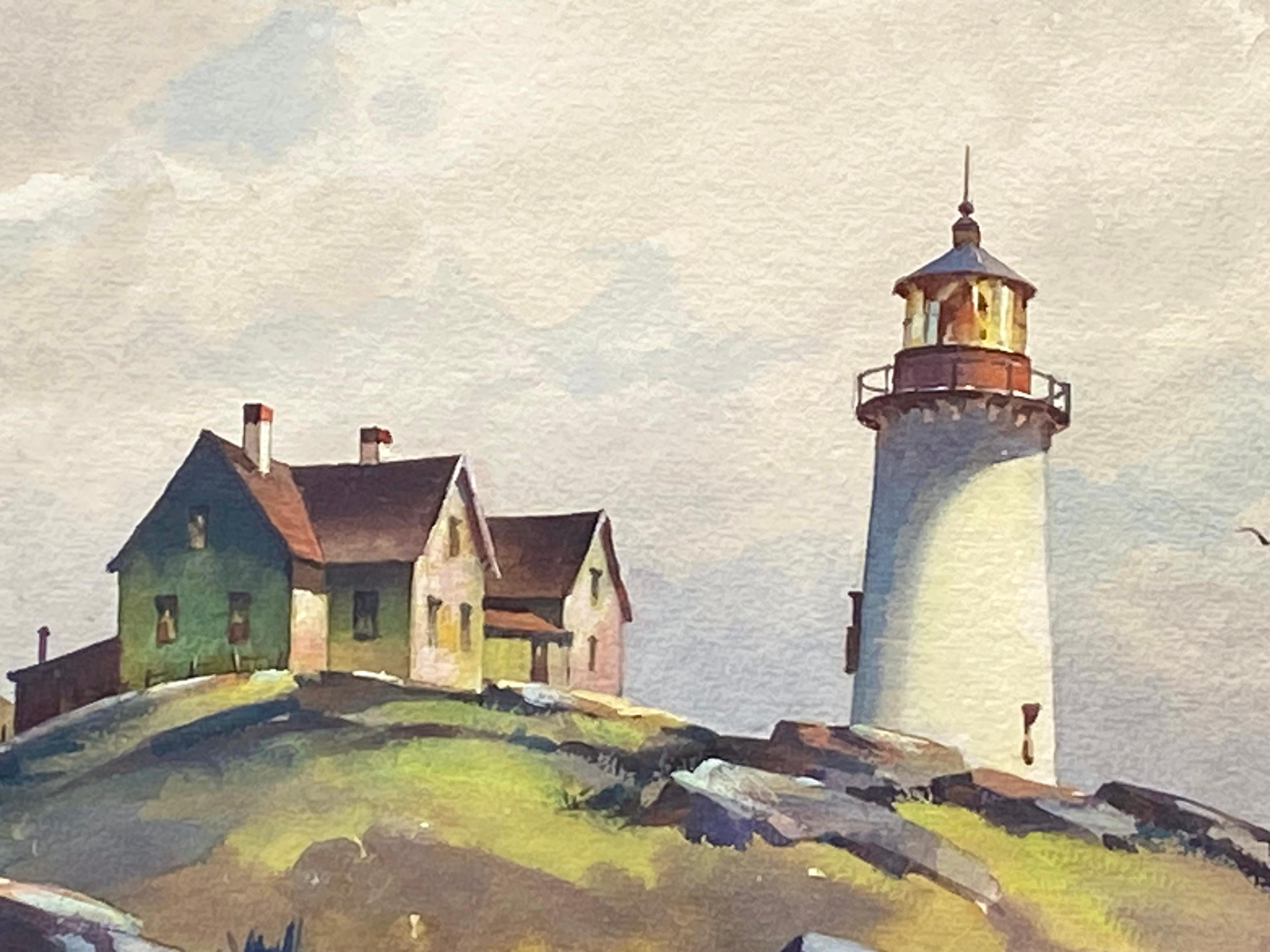 “Cape Neddick Light” - Academic Art by John Cuthbert Hare