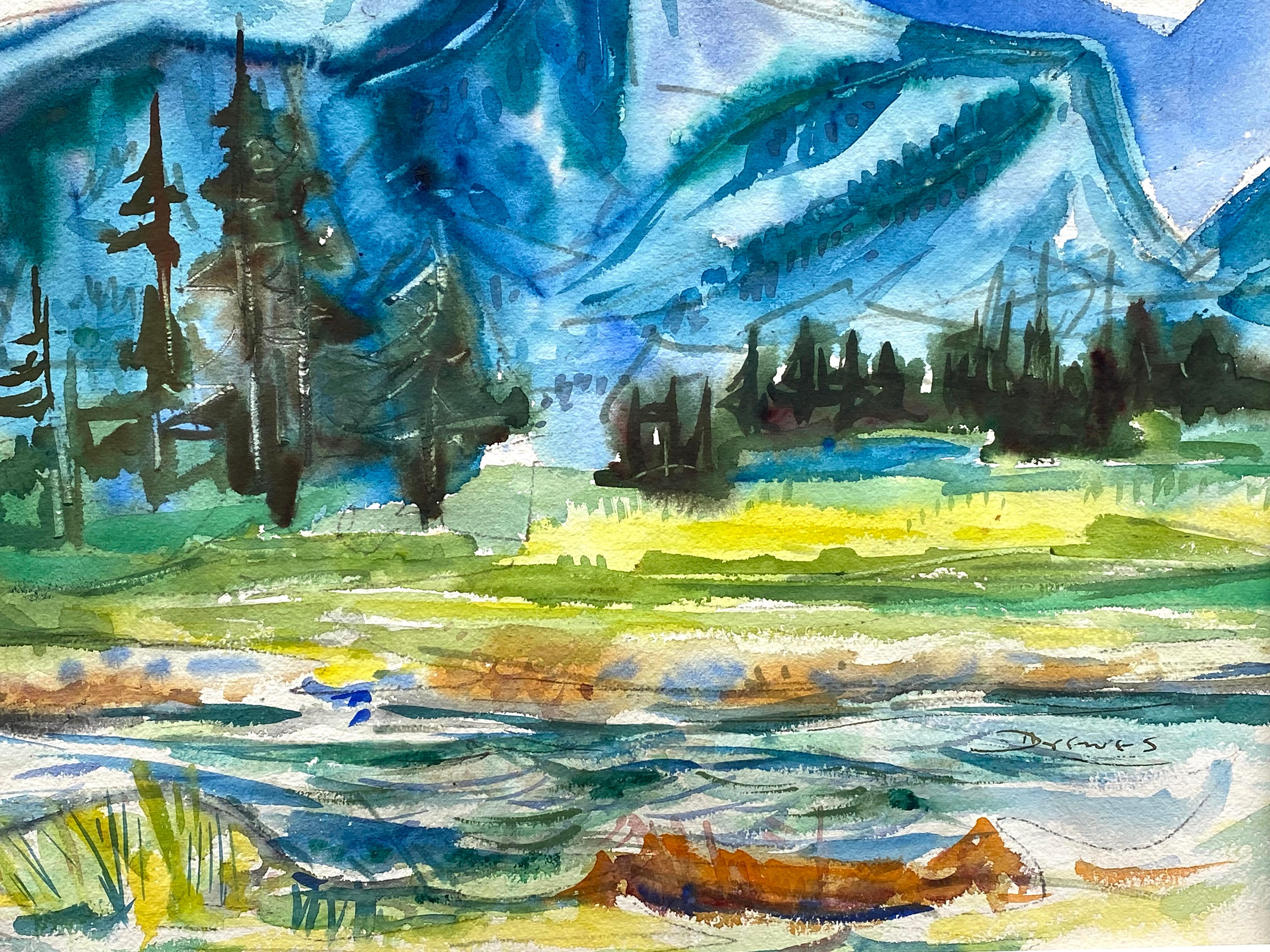 “Rocky Mountain Meadow” - American Modern Art by Werner Drewes