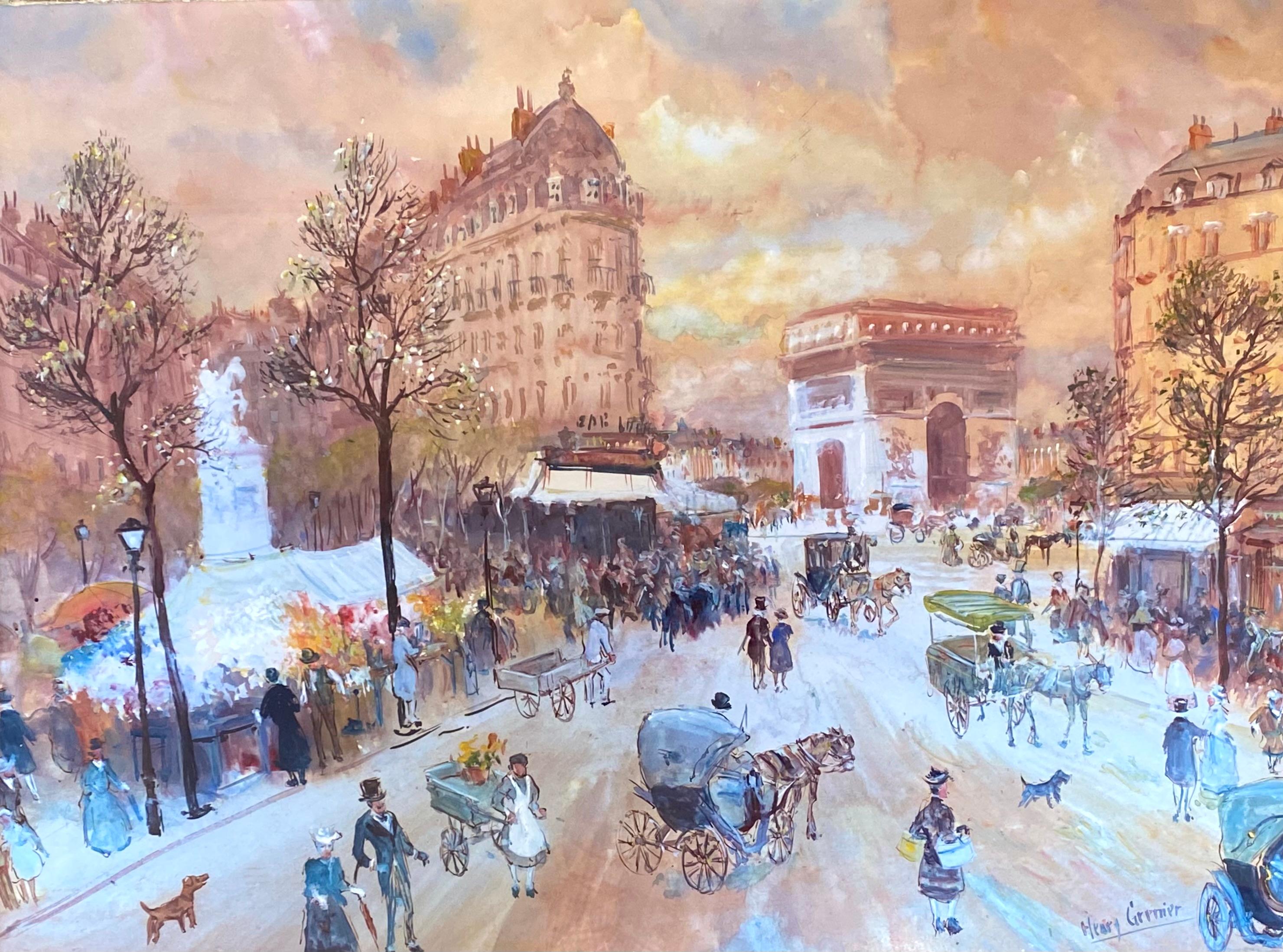 Henri Grenier Landscape Art – Arc de Triomphe Paris